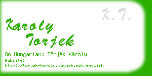 karoly torjek business card