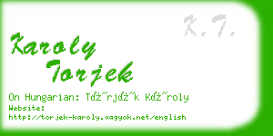 karoly torjek business card